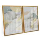 Quadro Para Sala Decorativo Moderno Abstrato Elegant Soft Watercolor Kit 2 Telas C/ Moldura e Vidro - Bimper