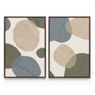 Quadro Para Sala Moderno Decorativo Abstrato Natural Forest Harmony Folhas Kit 2 Telas Moldura - Bimper