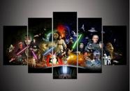 Quadro Para Sala Star Wars Personagens 5 Peças Mosaico