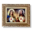 Quadro Parede Sagrado Coração De Jesus e Maria 57x47 Quadro Parede Sagrado Coração De Jesus e Maria 57x47