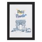 Quadro Paris Arco do Triunfo França Moldura Preta 22x32