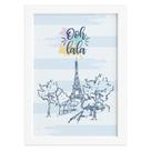 Quadro Paris França Oolala Moldura Branca 22x32cm