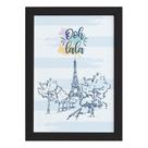 Quadro Paris França Oolala Moldura Preta 33x43cm