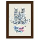 Quadro Paris Notre Dame Moldura Marrom 22x32cm