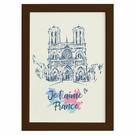 Quadro Paris Notre Dame Moldura Marrom 33x43cm