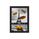 Quadro Paris Torre Eiffel Detalhe Amarelo Moldura Preta 33x43