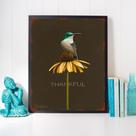 Quadro Passarinho - Thankful 33x24cm