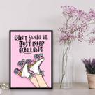 Quadro Patins Just Keep Rolling 45x34cm