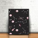 Quadro Pattern Astronomia Planetas com Moldura 30x40cm