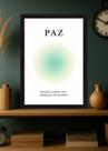 Quadro Paz Interior Serenidade com Vidro e Moldura Preta Tamanho:21cm x 30cm (A4)