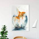 Quadro Peixe Aquário Aquarela 33x24cm