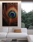 Quadro Pena de Pavão - Tela Canvas com Moldura Flutuante em Vários Tamanhos - Artfine Quadro Pena de Pavão - Tela Canvas com Moldura Flutuante em Vários Tamanhos - Artfine