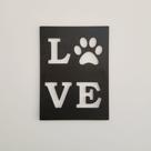 Quadro Pet Love Mdf Preto 38cm X 28cm Com Dupla Face.