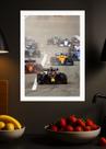 Quadro Pilotos F1 Formula com Vidro e Moldura Branca Tam:A4