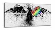 Quadro Pink Floyd Rock Dark Side Águia em Tecido Canvas 130x60