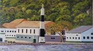 Quadro pintado à mão Farol da base naval