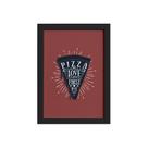 Quadro Pizza Cozinha Love At First Bite Moldura Preta 33x43