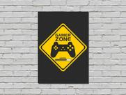 Quadro Placa Decorativa Gamer Zone MDF