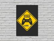 Quadro Placa Decorativa Gamer Zone MDF