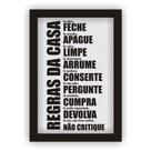 Quadro Placa Decorativa Mdf Regras Da Casa Com Moldura