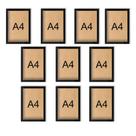Quadro Placa Decorativa Placa Moldura MDF Cru Para A4 23,5x32cm - Kit 10 unidades