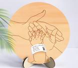Quadro Placa Maternidade pulseira de hospital arte Récem Nascido Com Suporte 15x15