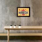 Quadro Placa Vintage Churrasco - Barbecue 33x24cm - com vidro