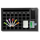 Quadro Planner Mural Mensal Preto 50x80cm E 6 Canetas Neon