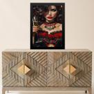 Quadro Pomba Gira Com Champagne 33x24cm