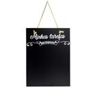 Quadro porta recado negro de madeira 36cm