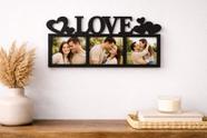 Quadro Porta Retrato Amor Love 20x50 Decorativo 6mm Resistente Grosso Familia (Preto e Branco)
