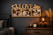 Quadro Porta Retrato Amor Love 20x50 Decorativo MDF 3mm Familia