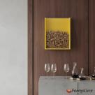 Quadro Porta Rolhas de Vinho Champanhe Tampinhas Decorativo - Amarelo Laca