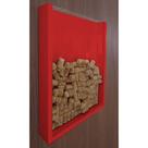 Quadro Porta Rolhas De Vinho Champanhe Tampinhas Decorativo Vermelho Laca