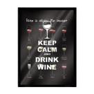 Quadro Porta Rolhas Keep Calm And Drink Wine 28 x 38 cm