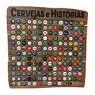 Quadro Porta Tampinhas Tampas de Cerveja - Linha Rustic - 150 - Cervejas e Histórias - Decoração