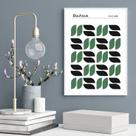 Quadro Poster Bauhaus Verde Grãos Minimalistas 33x24cm - com vidro