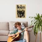 Quadro Poster Beatles Preto e Bege 24x18cm Quadro Poster Beatles Preto e Bege 24x18cm