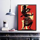 Quadro Poster Candomblé Ogum 24x18cm - com vidro
