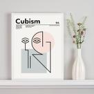 Quadro Poster Cubismo - Picasso 45x34cm - com vidro Quadro Poster Cubismo - Picasso 45x34cm - com vidro
