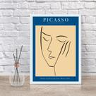 Quadro Poster Picasso MinimalistaAzul 24x18cm