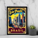 Quadro Poster Vintage Cidade De São Paulo 45x34cm