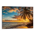 Quadro Praia de Horizonte Dourado ao Entardecer