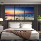 Quadro Praia Paisagem 3 Peças Arvore Por Do Sol Quadro Praia Paisagem 3 Peças Arvore Por Do Sol