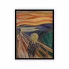 Quadro Preta Arte O Grito de Edvard Munch 60x40 com Moldura Quadro Preta Arte O Grito de Edvard Munch 60x40 com Moldura