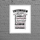 Quadro Profissão Enfermagem Por Amor 24x18cm - com vidro