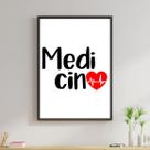 Quadro Profissões - Medicina 24x18cm - com vidro