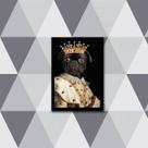 Quadro Pug Rei 45x34cm - com vidro