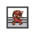 Quadro Quadrado Dachshund Fashion 20x20cm