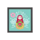 Quadro Quadrado Decorativo Matrioska 20x20cm